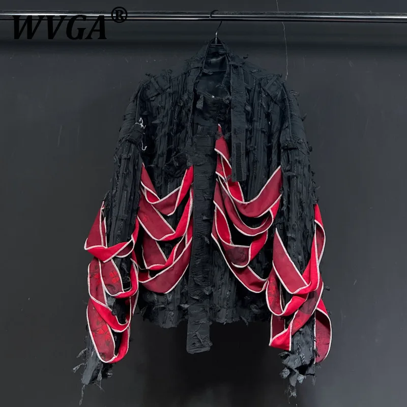 

WVGA Spring Summer New Man Tide Ribbon Design Stand Collar Windproof Trendy Long Sleeve Jacket Niche Chic Casual Coats Ins W9521