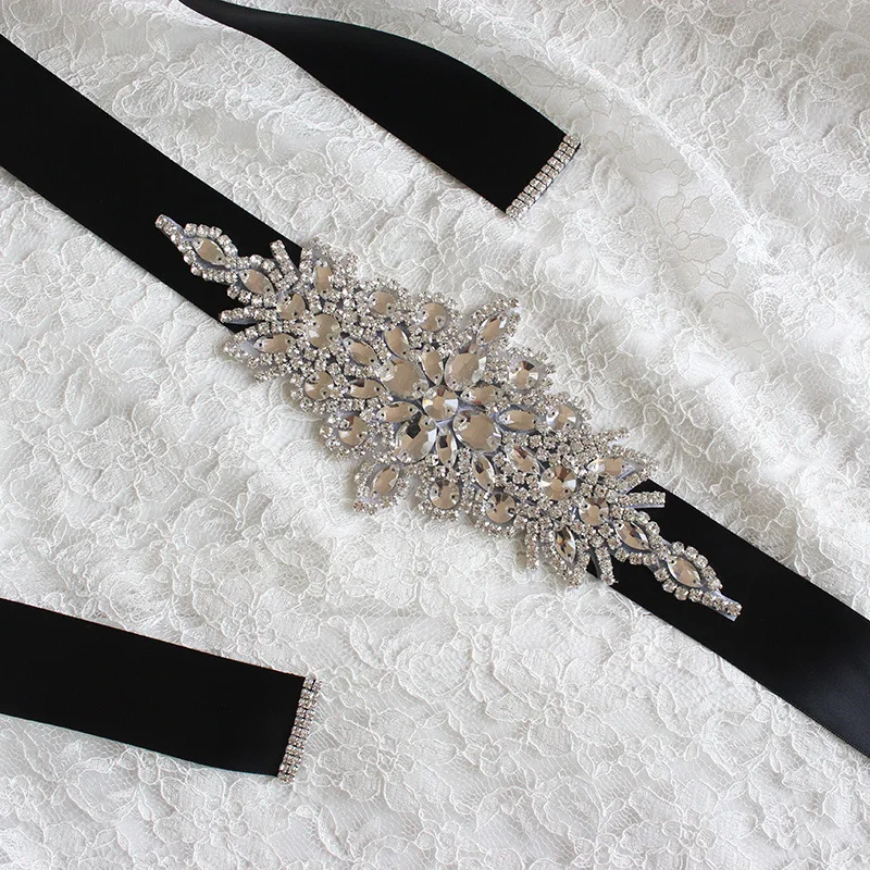 Bridal Belt With Crystal Rhinestones Handmade Wedding Belt Marriage Bridal Ribbion Belts Sash For Women Girl Dresses Accessories