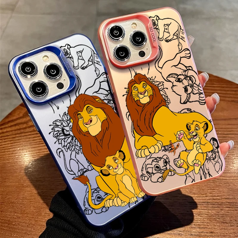 Lion King Disney Mufasa For Apple iPhone 15 14 13 12 11 XS XR X Pro Max Plus Colorful Silver Mobile Back Phone Case