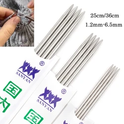 4pcs/Set 25cm/36cm Dia1.2mm To6.5mm Straight Knitting Needles Stainless Steel Sweater Needle Hand Sewing Weave Tool Accessories