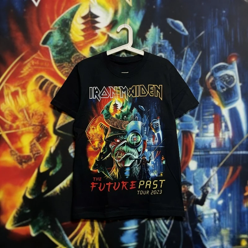Iron_ Maiden "FUTURE PADST" الرجال روك القطن تي شيرت مطبوع الرجال والنساء الرياضة الترفيه الموضة العصرية الكبار