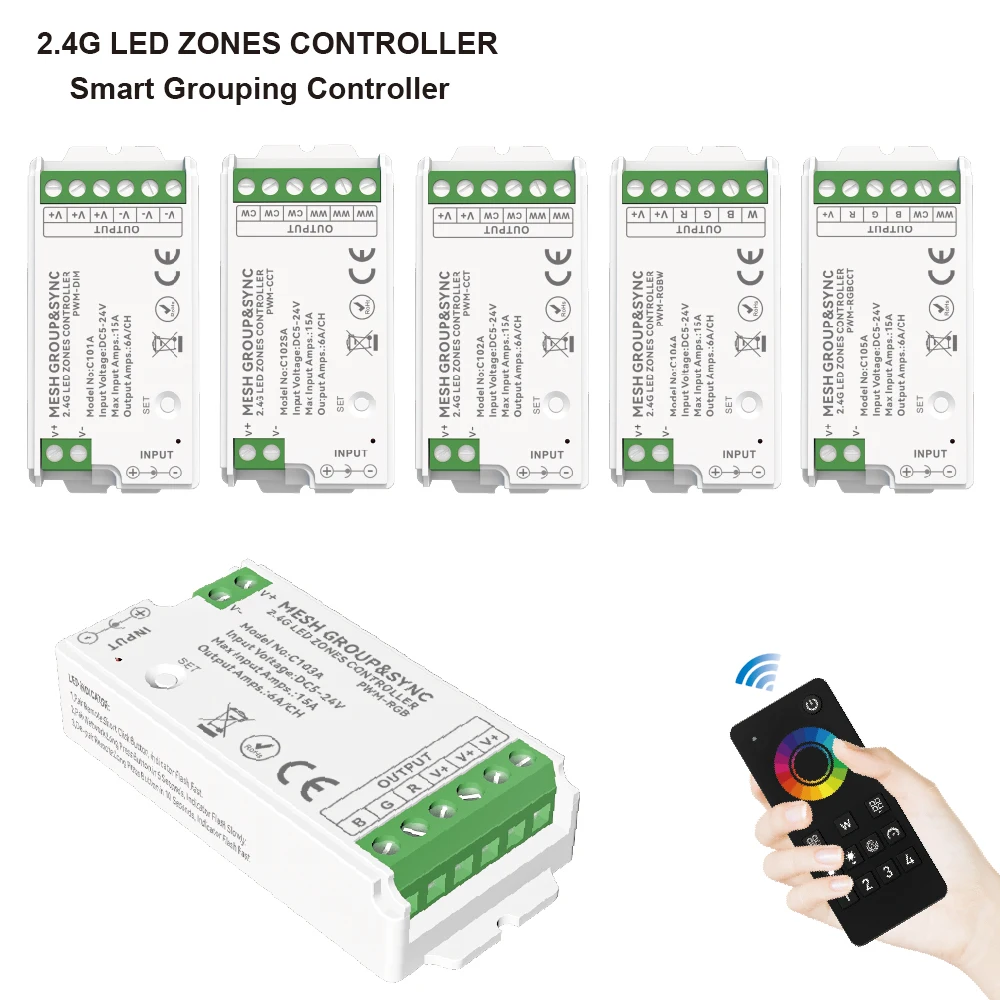 

Tuya WiFi LED Controller Alexa Google Home Voice Control RGB RGBW CCT LED Strip Smart Controller APP BT RF Remote 2.4G DC12V-24V