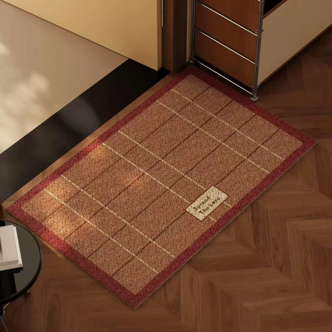 American Grid Green Door Mat PVC Anti-slip Doormat Outdoor Silk Loop Home Decor Foot Mat Outside Entrance Carpet Large Porch Mat