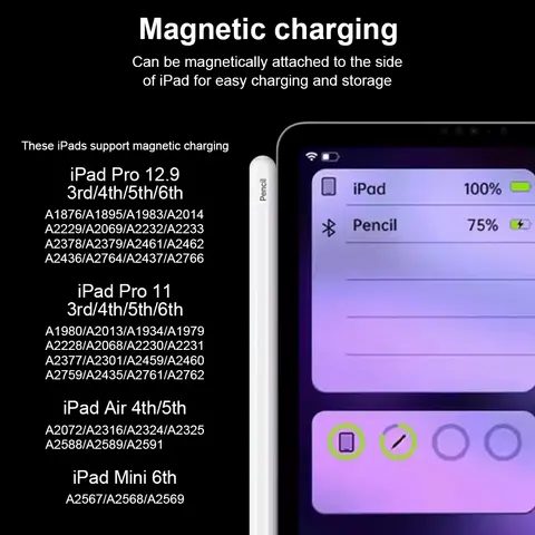För Apple Pencil trådlös laddning Palm Rejection Stylus Pen för iPad Air 4 5 Pro 11 12.9 Mini 6 Tillbehör för iPad Pencil 10 best sales Apple iPad Penna - №8
