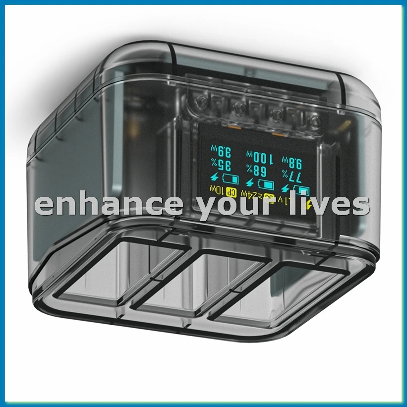 

Концентратор быстрой зарядки Action 5pro/4/3, зарядное устройство, трехпортовый зарядный чехол, интеллектуальное обнаружение электричества OLED-A23U