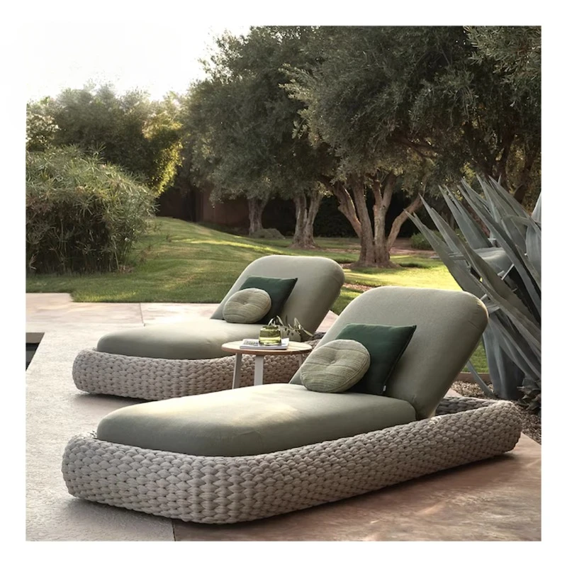 Swimming pool sun loungers rattan sofa outdoor garden loungers