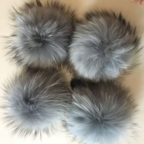 Big Size DIY Real Fox Fur Pompoms Raccoon Fur Pom Poms Balls Natural Fur Pompon For Hats Bags Shoes Scarves Accessories, image 14