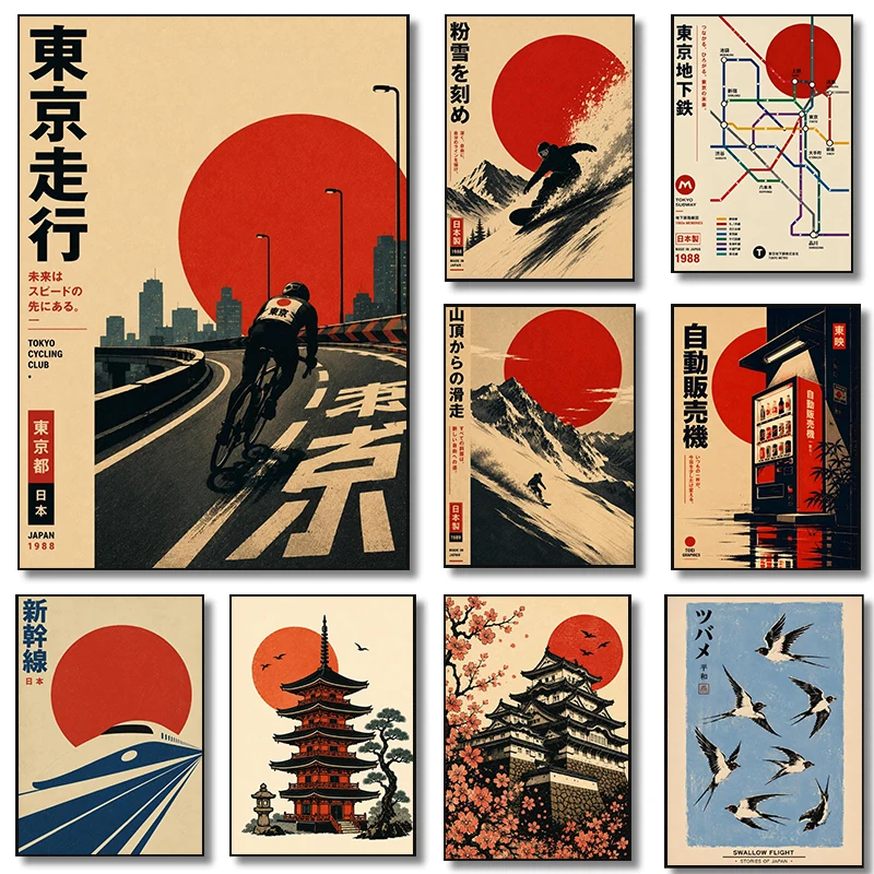 Japanese Tokyo Lifestyle - Japanese Winter Sports Tokyo Poster Snowboard