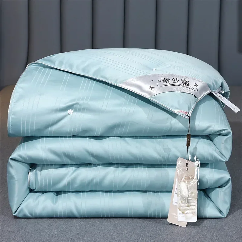 Natural Mulberry Silk Duvet Luxury Queen King Size Comforter Summer Winter Quilt Single Couple Bedding Filler Bedding Blanket