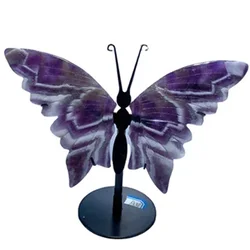 Natural Dream Amethyst Butterfly Wings Crystal With Stand Energy Gemstone Healing Stone