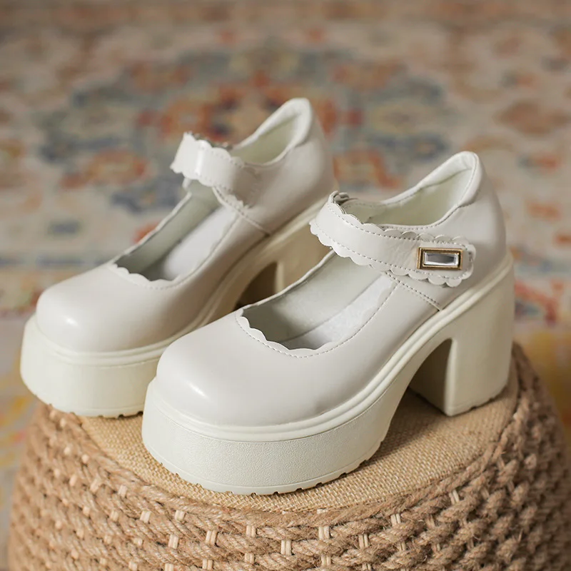 

2026 new Lolita Shoes Women Japanese Round Toe Mary Jane Shoes Women Vintage Girls Students JK Uniform High Heel Platform Shoes