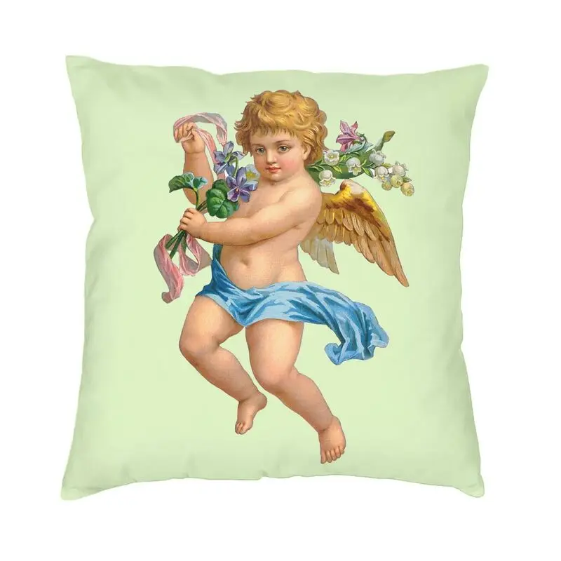 

Aesthetic Renaissance Angels Cushion Cover Polyester Vintage Cherub Throw Pillow Case Sofa Car Seat Home Decoration Pillowcase