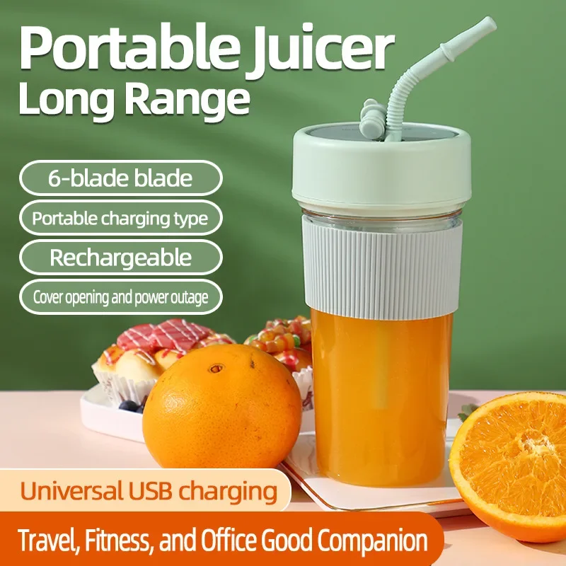 USB household electric juicer wireless portable charging with straw juicer gift