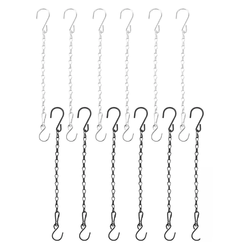 E8BD 12X Heavy Duty Iron Hanging Chains for Birdcage Planter Outdoor Use Corrosion Resistant