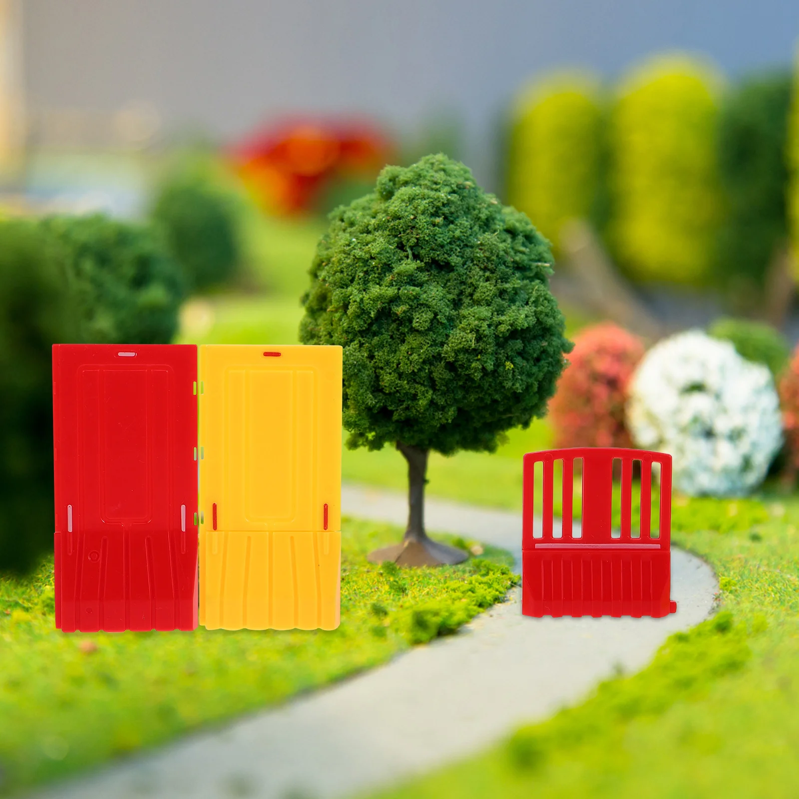 

32pcs Micro Landscape Fences Miniature Construction Barrier Realistic Lightweight Durable Garden Decoration Small Plastic Road
