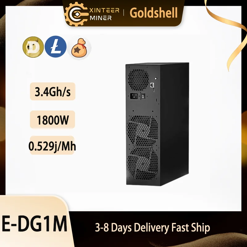 New released Goldshell E-DG1M 3.4Gh/s 1800W  Scrypt algorithms Mining Machine e-dg1m  LTC DOGE BEL Miner With PSU,free shipping.