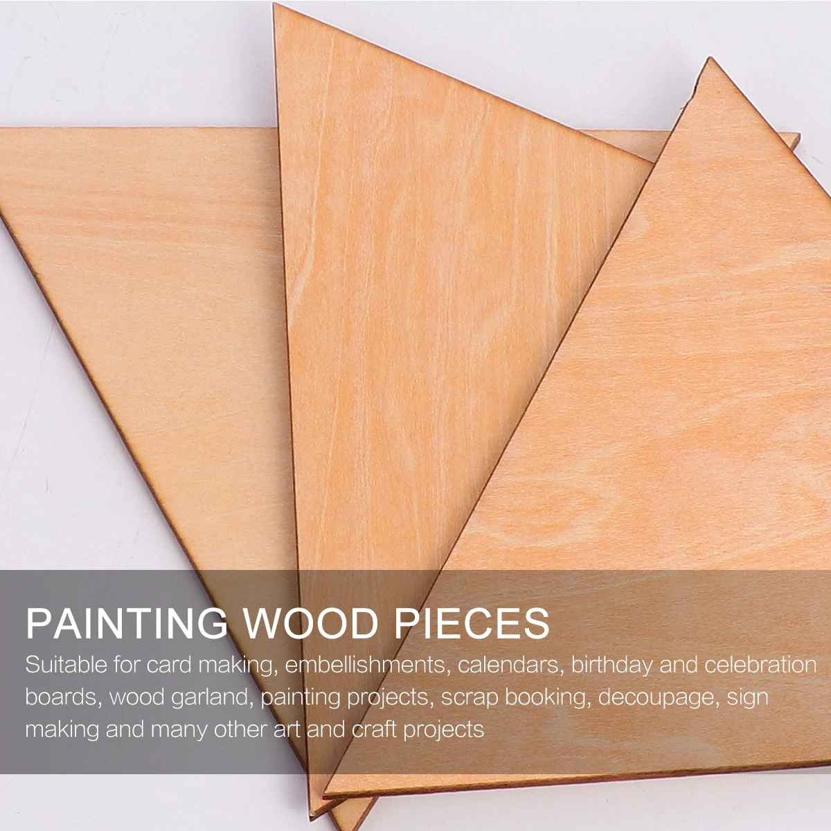 

60Pcs Triangle Wood Pieces Premium Quality DIY Crafts Blank Surfaces Perfect for Painting Home Decor Party Favors