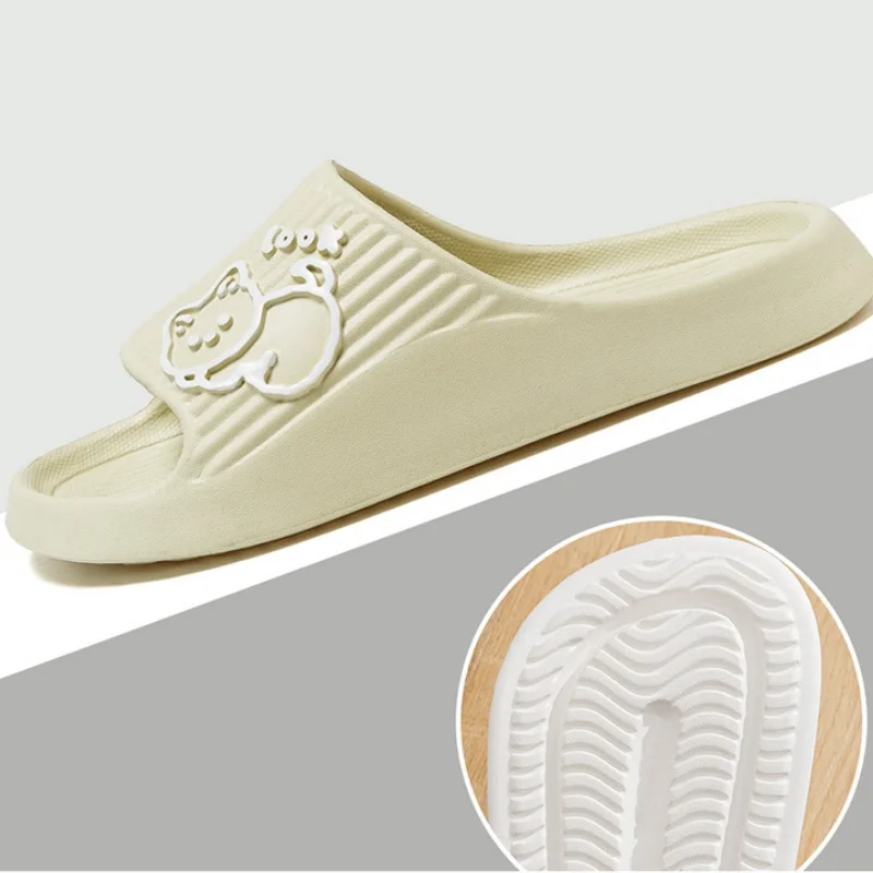 Summer Women Cute Animal EVA Slippers Men Indoor Bathroom Thick Platform Non-Slip Home Sabdals Couples Cat Cartoon Flip Flops image 6