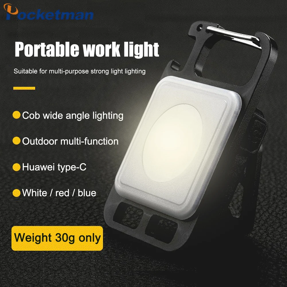 

Multifunctional Mini Glare COB Keychain Light USB Charging Emergency Lamps Strong Magnetic Repair Work Outdoor Camping Light