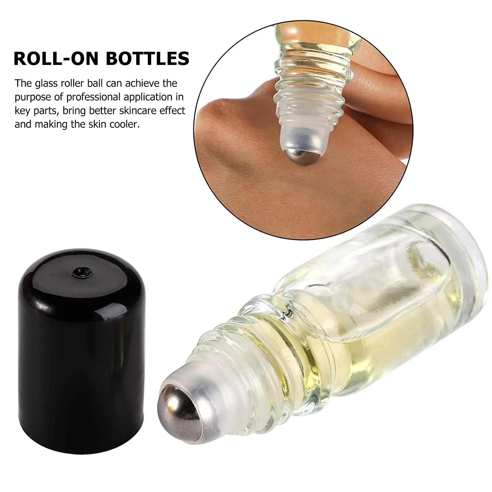 

25Pcs Clear Glass Roller Bottles 5ml Refillable Essential Oil Bottles Portable Vials Perfume Dispenser for Travel