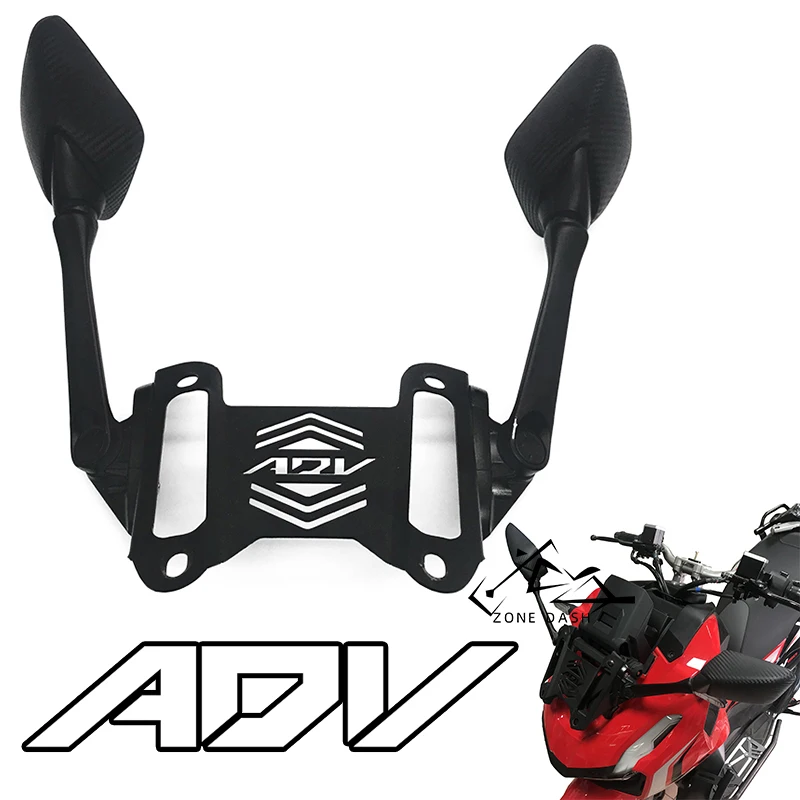For HONDA ADV150 ADV 150 160 2017-2021 2022 2023 Motorcycle Rear Side Mirror Fixed Holder Adapter Rearview Windshield Bracket
