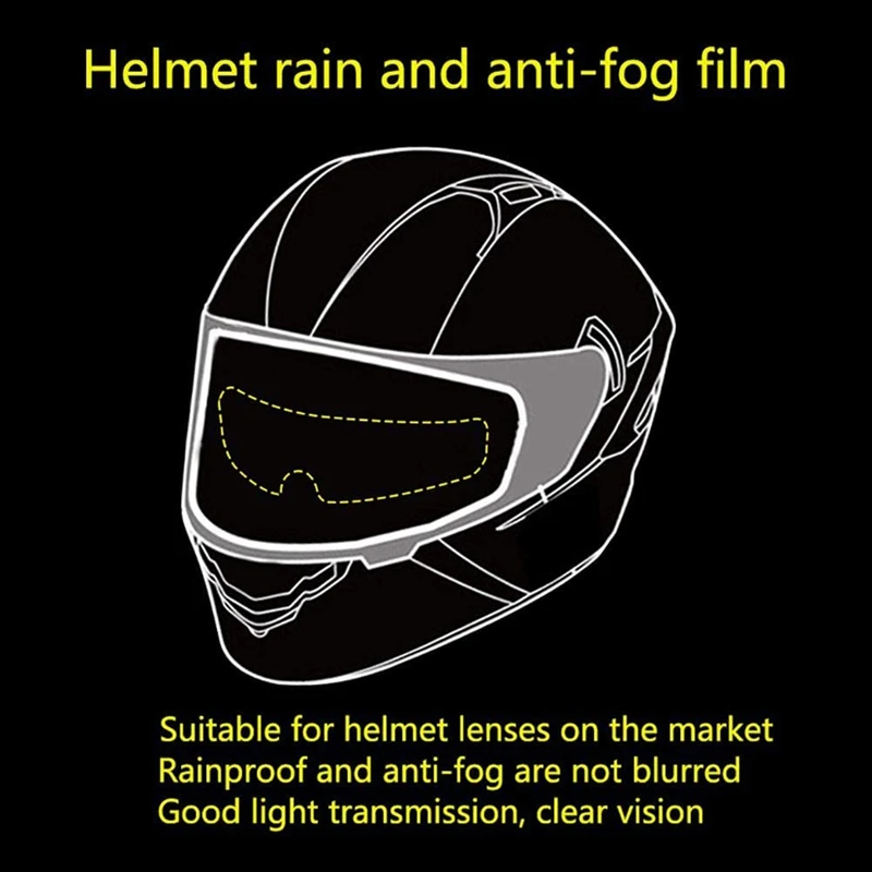 2X Universal Type Motorcycle Helmet Anti-Rain Anti-Fog Film Electric Car Half-Helmet Anti-Fog Lens Patch Accessories