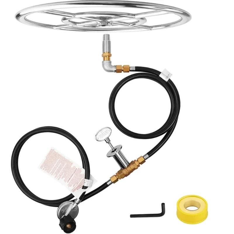 ステンレス鋼プロパンガスファイヤーピット、リングインストールキット、屋外火のためのリングバーナー、12インチ