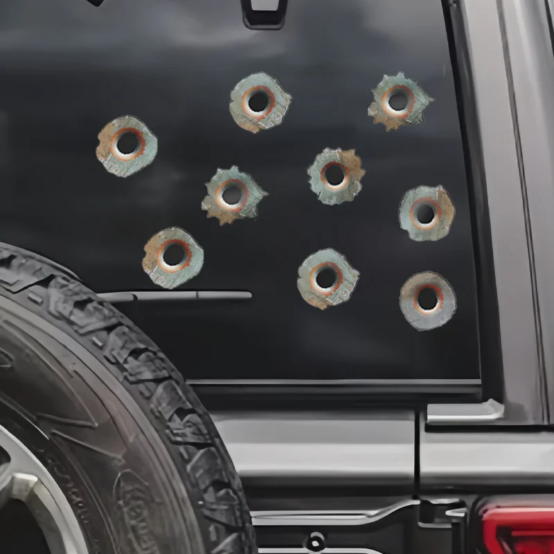 Set of 15 Waterproof 3D Stickers Featuring Rusty Bullet Holes, Perfect for Motorcycle Fairings, Fuel Tanks, And Car Windows