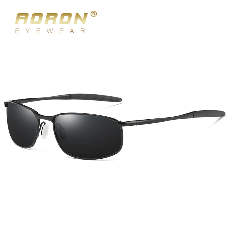 AORON Mens Polarized Sunglasses for sports rectangle Mirror Sunglasses men Alloy Frame UV400 Sun Glasses Eyewear