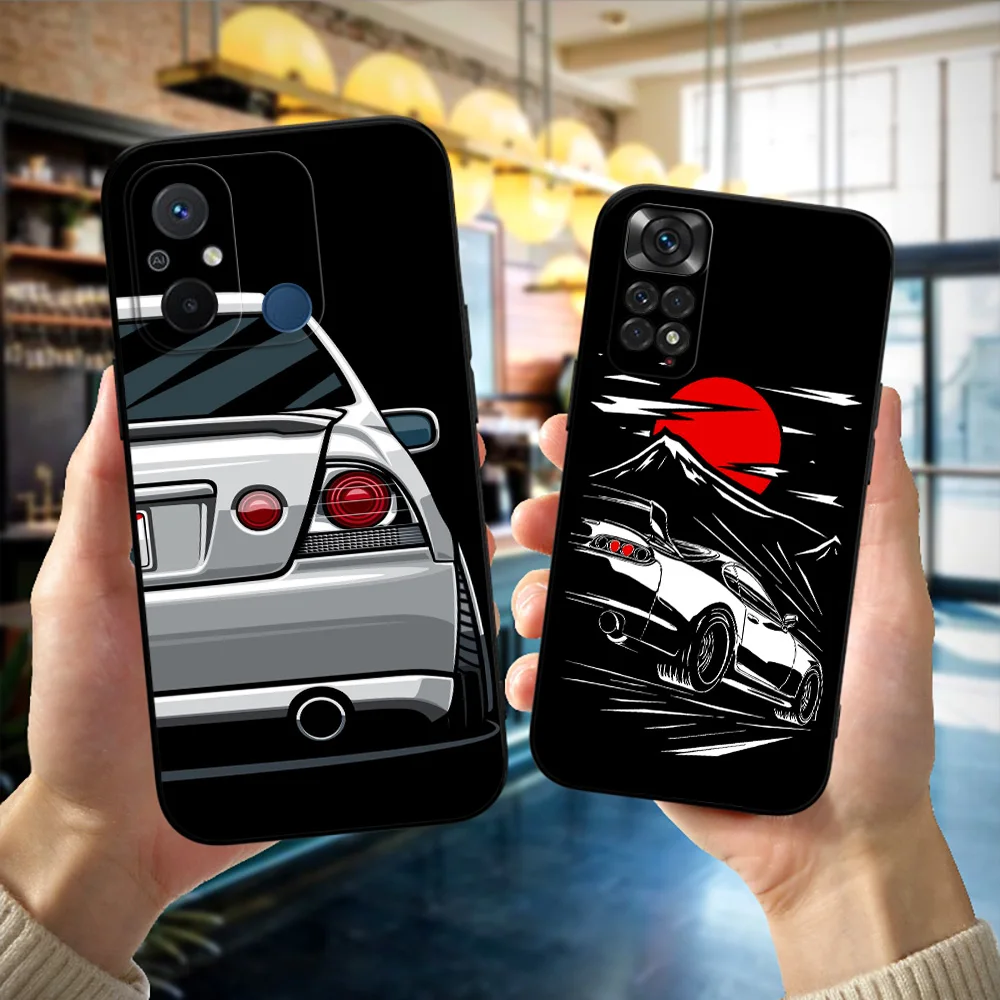 Black Tpu Case For Xiaomi POCO C30 C30S C63 F5 PRO M4 5G M5 M5S 4G redmi K70 A2 A1 PLUS phone cover JDM Car image 2