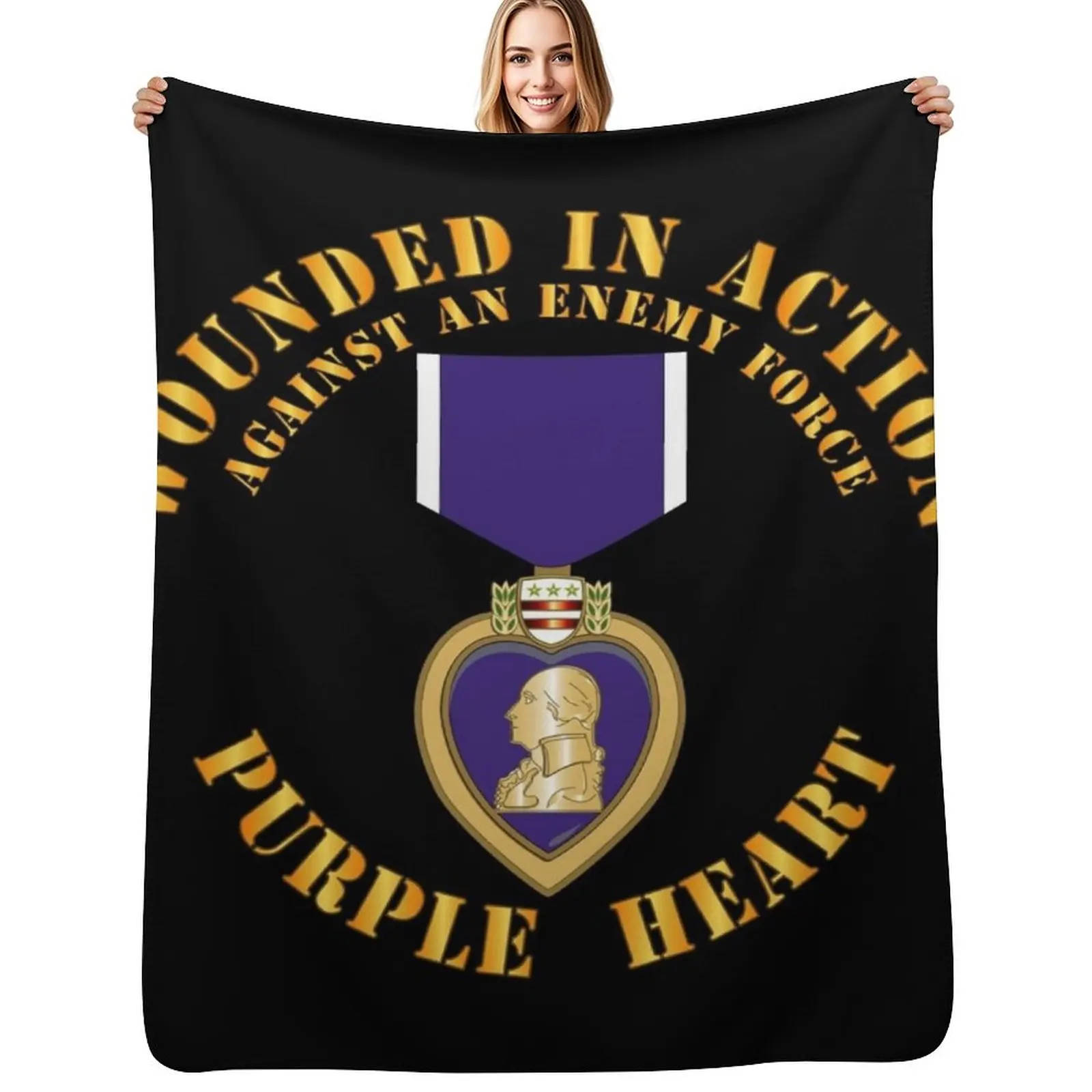 

Wounded in Action - Purple Heart V1 Throw Blanket Baby blankets and throws blankets ands Kid'S Blankets