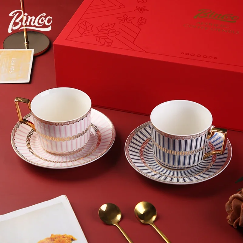 

Bincoo Coffee Cup And Saucer Gift Box Exquisite Couple Cup Housewarming Business Wedding Gift Birthday Companion Gift