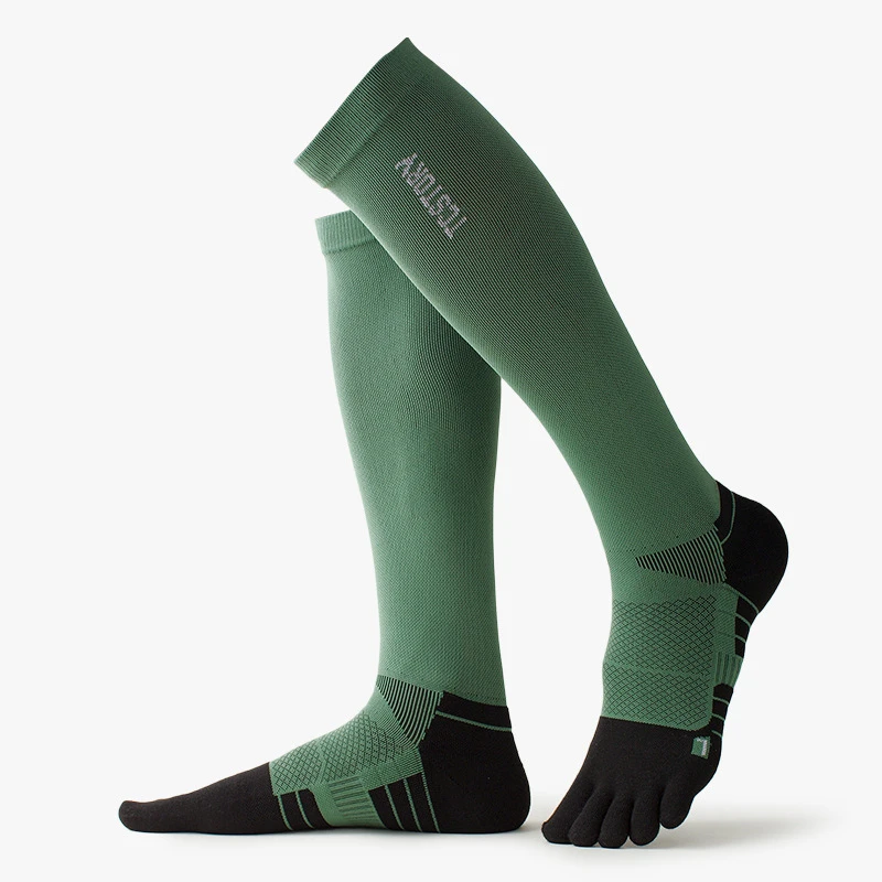 5 Pairs Men's Toe Sport Socks COOLMAX Quick-Drying Sweat-Wicking Stretchy High-Top Cycling Socks Five-Finger Socks
