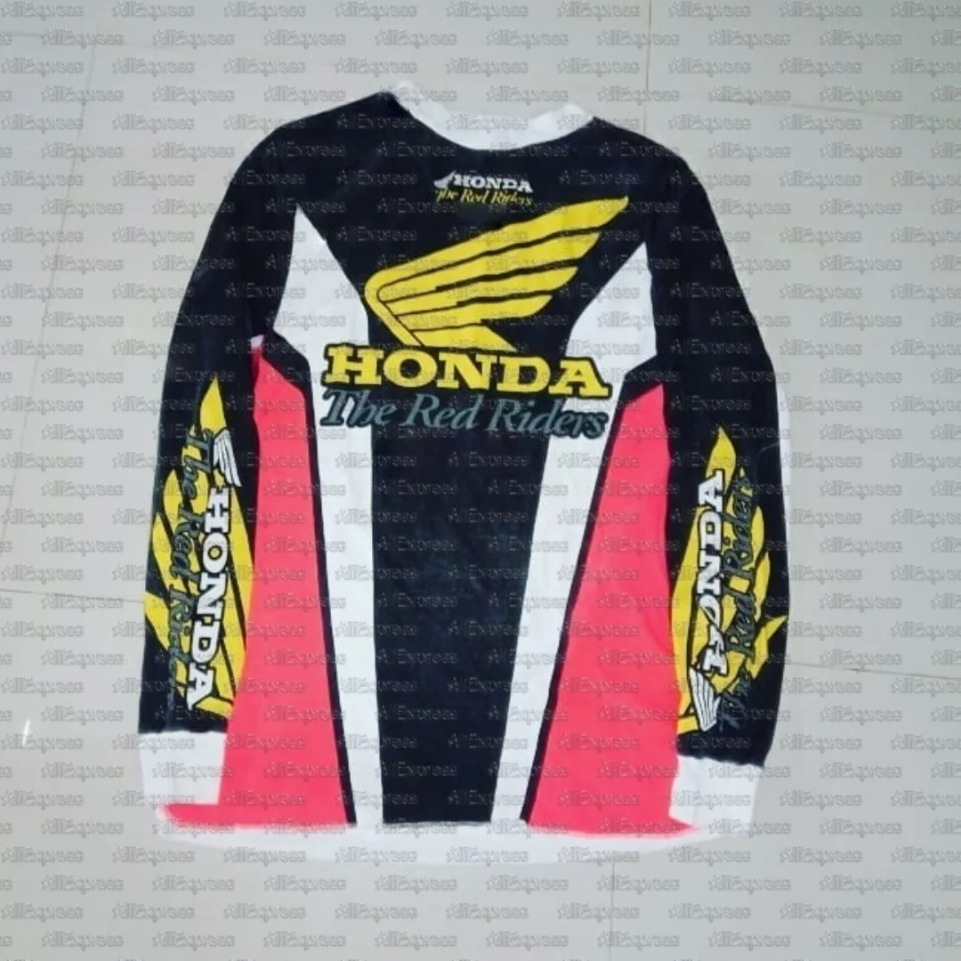 

Быстросохнущая футболка с длинными рукавами и 3D-печатью Motociclista Biker Deportiva, быстросохнущая футболка для верховой езды Honda для мужчин и женщин, весна