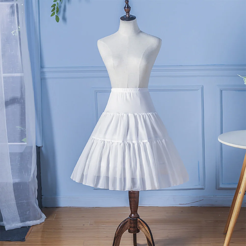 

1Pcs Adjustable Petticoat White Layered Steel Ring Wedding Lolita Underskirt Party Cosplay Prom Lolita Petticoat
