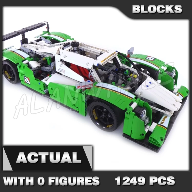 

1249pcs 2in1 Technical 24 Hours Race Car Green SUV Racer Detailed V8 Engine 20003 Building Block toys Compatible with Model