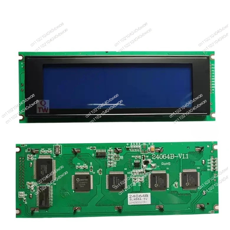 module-d'affichage-graphique-lcd-24064b-ecran-monochrome-a-matrice-de-points-240x64-controleur-6963-lcm-fond-bleu-avec-texte-blanc-5v