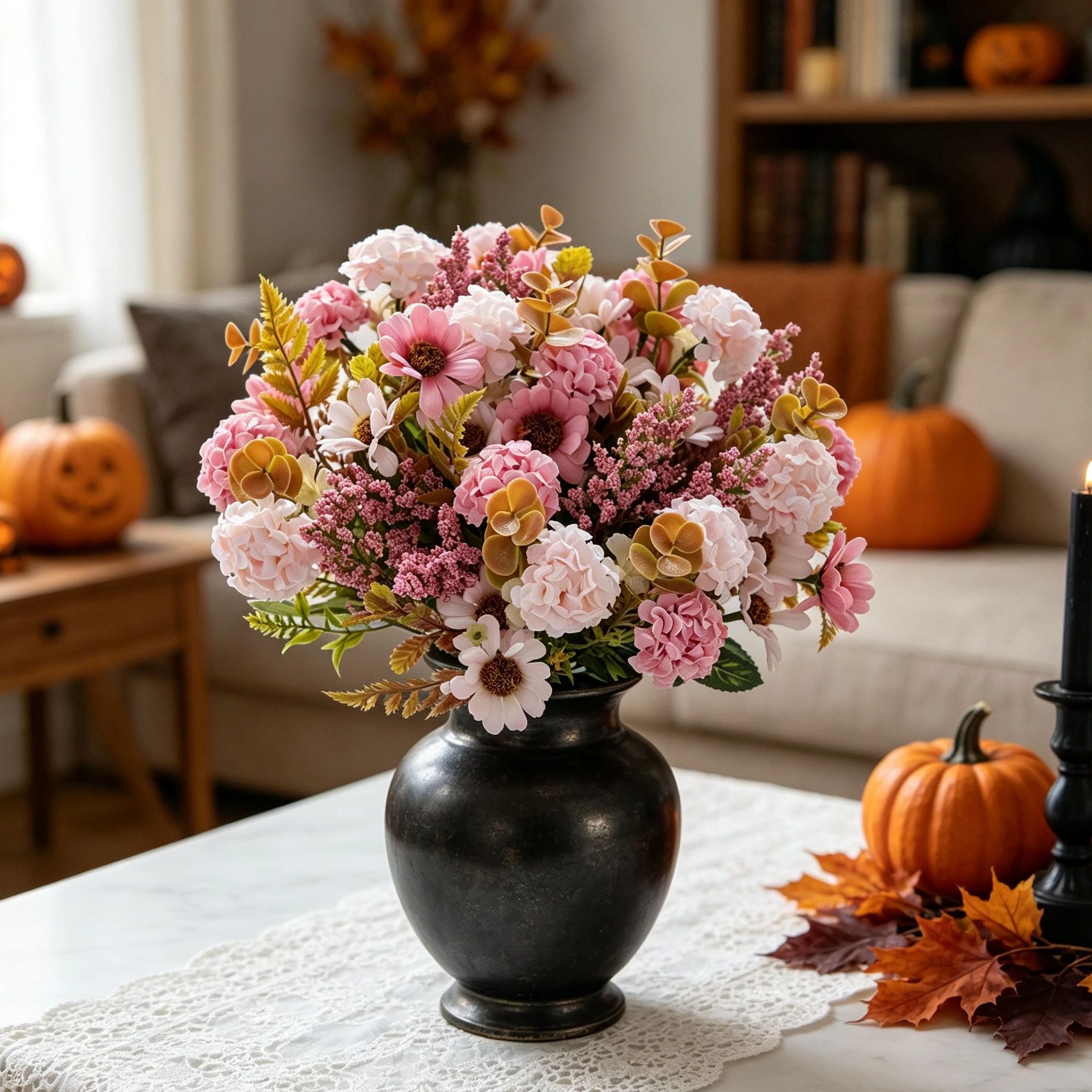 3 Stück Künstliche Blumen Seiden-Chrysanthemen Brautsträuße Hochzeit Outdoor Garten Zuhause Vasen Tisch Herbstdekoration Geschenkzubehör – Detail 6