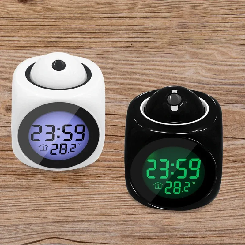 Multi-function Projection Chime Clock LED Light Projection Alarm Clock Voice Chime Clock Projection Clock