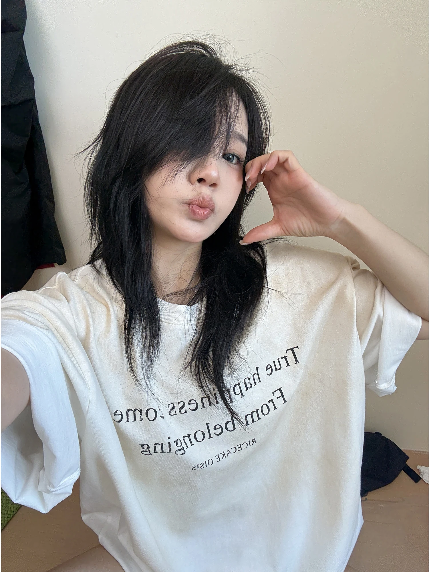 

Женская хлопковая футболка оверсайз с коротким рукавом, винтажный градиентный принт с эффектом потертости, уличный стиль, повседневная, свободного кроя, летняя, шикарная