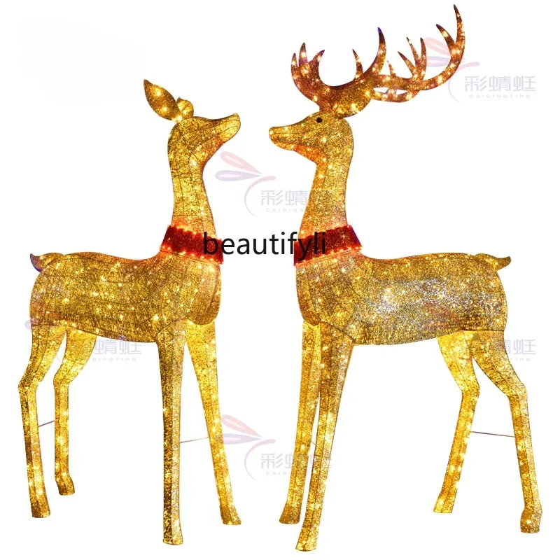 Folding Luminous Christmas Deer Decorative Lights Festival of Lights Christmas Outdoor Lawn Park Lights