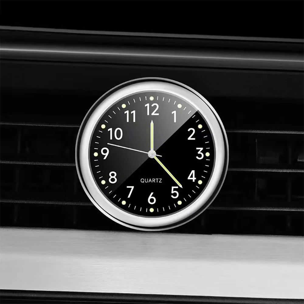 Car Clock Luminous Mini Automobiles Internal Stick-On Digital Watch Mechanics Quartz Clocks Auto Ornament 40mm