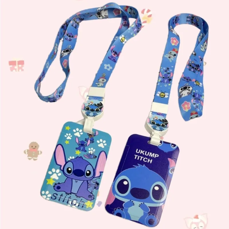 

Kawaii Disney Lilo & Stitch Card Holder Anime Action Figure Q Figural Bank ID Card Schoolbag Decoration Children Christmas Gifts