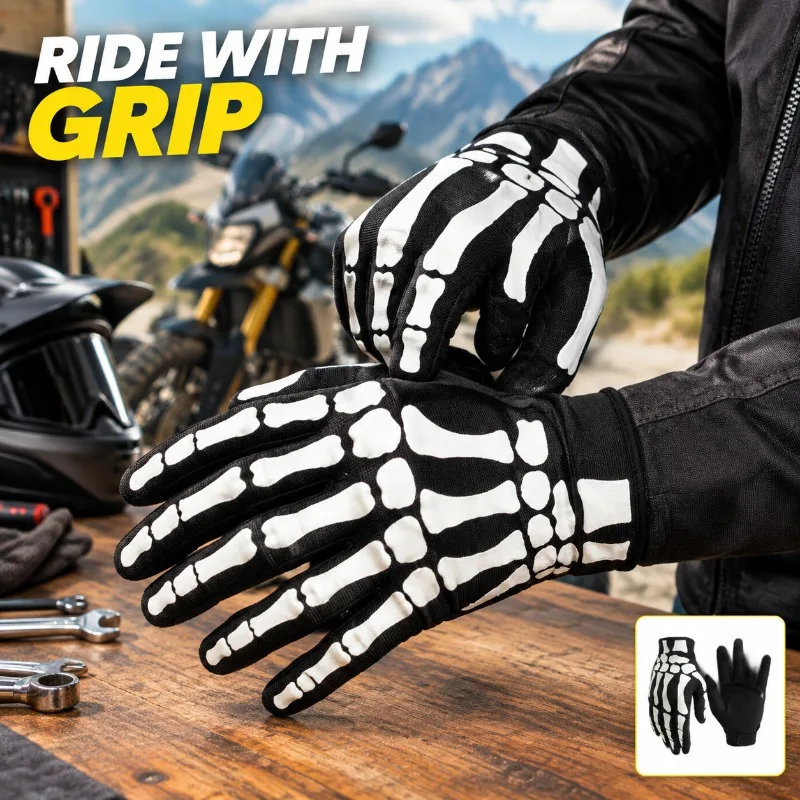 Ghost Claw Touchscreen Full Finger Gloves Wear-Resistant Anti-Slip Handwear for Cycling Outdoor Sports Motorbike Motocross