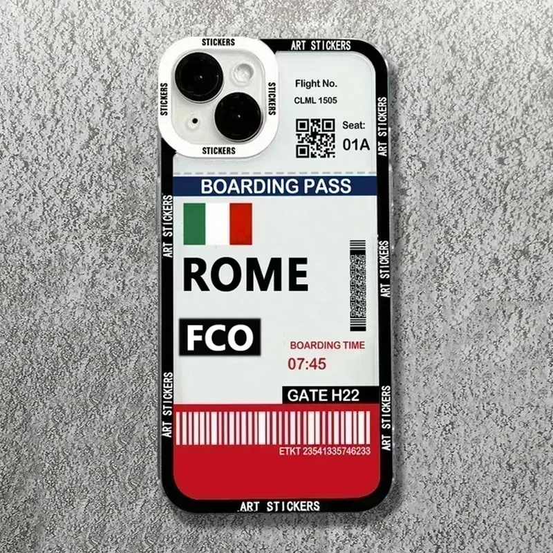 Coque de téléphone avec étiquette de billet de voyage de la ville du monde, coque transparente pour Xiaomi Redmi Note 12, 13 Pro Plus, 5G, 12S, 12, 11S, 11, 10S, 10, Redmi 12, 13C