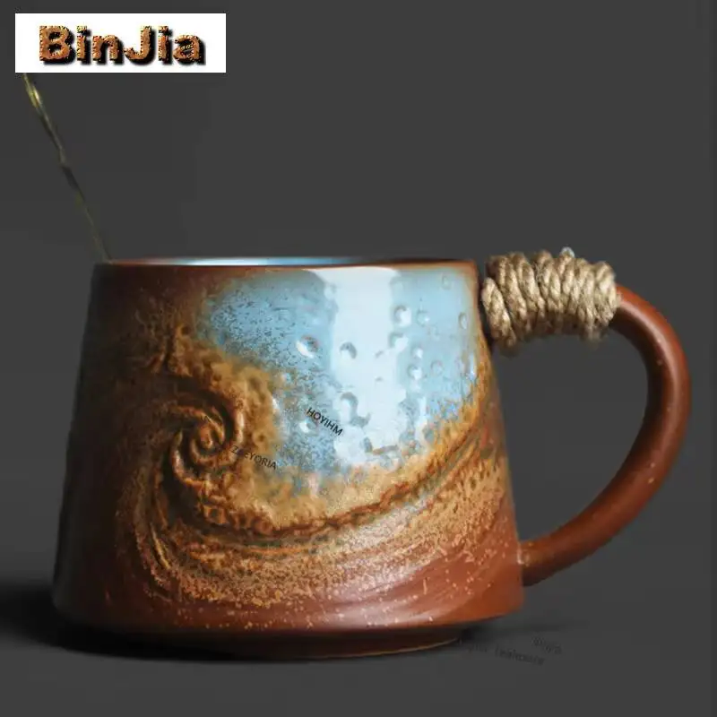 300ml Fire Mark Sky Blue Coffee Mug Hot Chocolate Cup Afternoon Tea Mug Coffee Milk Pot Office Water Cup Tableware Craft Gifts