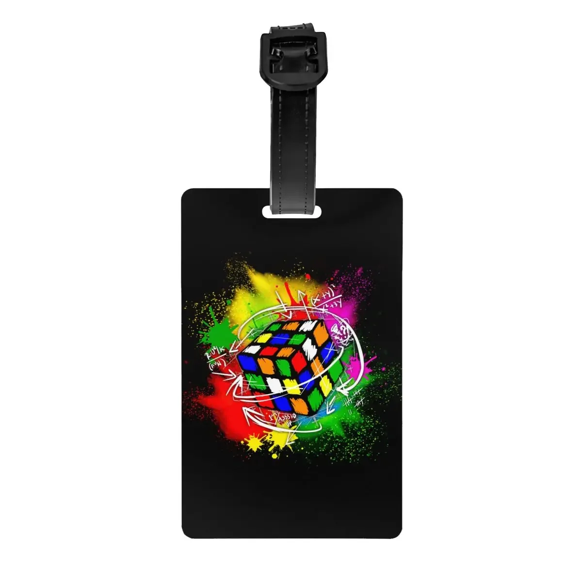 Vintage Rubix Rubiks Math Lover Luggage Tags for Suitcases Privacy Cover ID Label