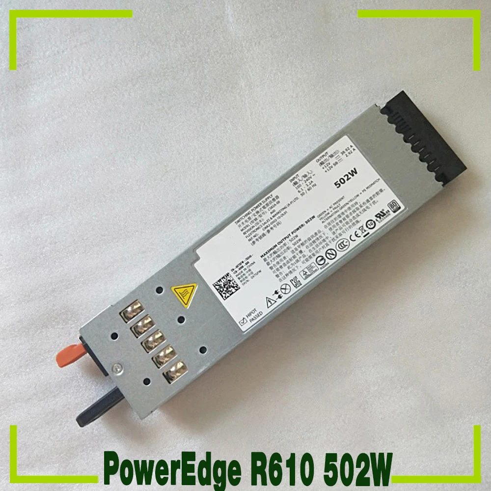 

For Dell PowerEdge R610 502W Server Power Supply XTGFW 0XTGFW C502A-S0