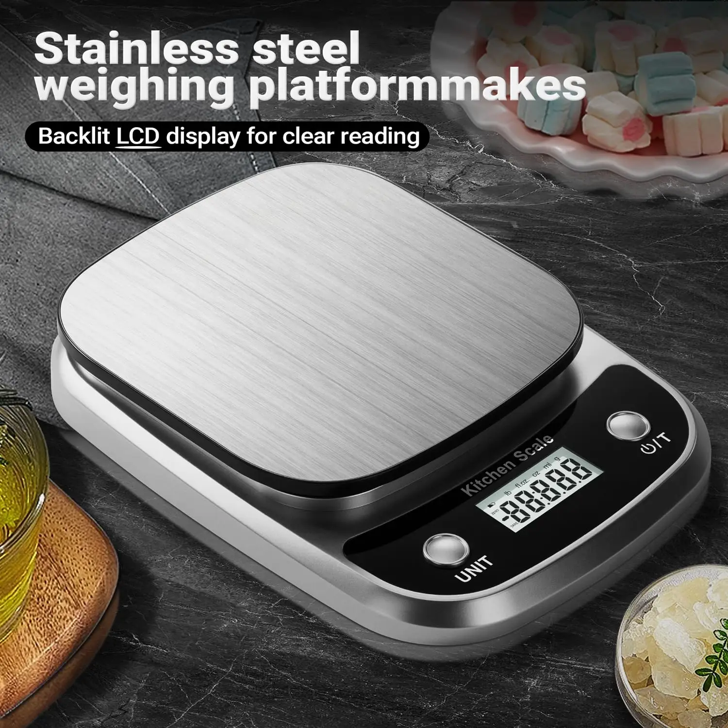 

Professional Digital Kitchen Food Scales 5kg/1g for Weight Loss Dieting Baking Cooking Food Kitchen Scale LCD Display