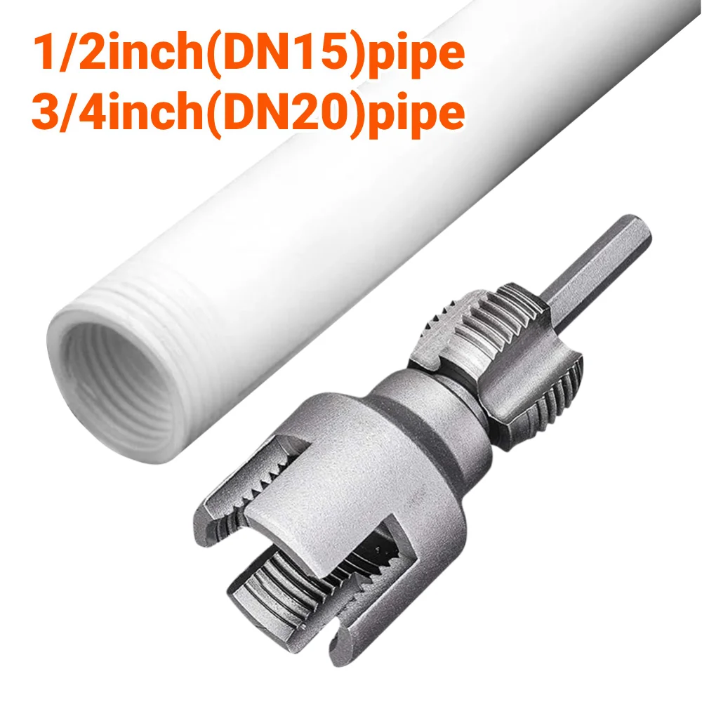 

1-3Pcs Integrated Internal and External Thread Pipe Threading Tool for 1/2in 3/4in PPR Pipes with Taps and Dies for Thread Cut
